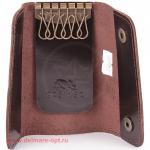 Футляр для ключей Premier-К-102 (на 6 ключей)  натуральная кожа коричн. темный гладкий (88)  118518