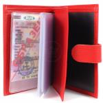 Обложка для авто+паспорт Cayman-ВП 1225л (с хляст,  двойн стенка,  5 карм,  2sim)  натуральная кожа алый флотер (128)  203874