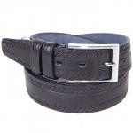 Ремень 35 мм BLACK TORTOISE взрослый 4000134 тиснение,  синий 194851