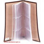 Визитница 3-х рядная на 54 карт,  н/к,  глад;  корич;  134572