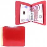 Зажим для купюр Premier-Z-1  (зажим-скрепка)  натуральная кожа красный гладкий (135)  212642