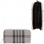 Кошелек женский искусственная кожа 007K,  на 1 молнию,  3отд,  6карм,   (клетка)  серый 175847