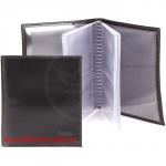 Визитница 2-х рядная на 36 карт,  н/к,  глад;  черный;  тисн Cards 134560