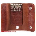 Футляр для ключей Premier-К-102 (на 6 ключей)  натуральная кожа коричн.темный игуана (84)  136616