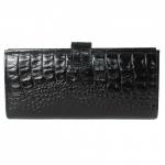 Портмоне мужское Croco-ПР-950 с хлястиком натуральная кожа 2 отд,  13 карм,  черный кайман (61)  208991