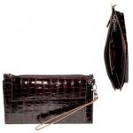 Портмоне мужское Premier-H-35 натуральная кожа 2 отд,  5 карм,  рем-петля,  коричневый тем.крокодил (83)  178272