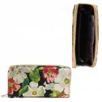 Кошелек женский искусственная кожа 7811-1,  на 1 молнию,  6отд,  8карм,  (цветы),  черный 209046