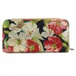 Кошелек женский искусственная кожа 7811-1,  на 1 молнию,  6отд,  8карм,  (цветы),  черный 209046