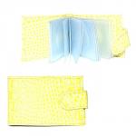 Кредитница Cayman-1170К  (с хляст,  18 листов,  2внут карм)  натуральная кожа желтый кайман (82)  180343