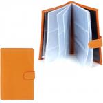Визитница Cayman-113Л натуральная кожа 72 виз  (настольная)  оранжевый матовый (19)  166540