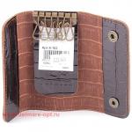 Футляр для ключей Premier-К-102 (на 6 ключей)  натуральная кожа коричн. темный крокодил (83)  122149