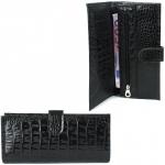 Портмоне мужское Croco-ПР-950 с хлястиком натуральная кожа 2 отд,  13 карм,  черный КЛ (90)  214168