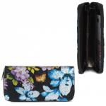 Кошелек женский искусственная кожа 7811-1,  на 1 молнию,  6отд,  8карм,  (цветы),  черный 209048