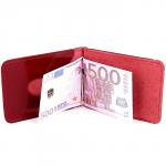 Зажим для купюр Premier-Z-2 (карман д/мелочи на кноп)  натуральная кожа красн.тем. гладкий (138)  157778