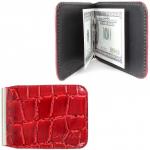 Зажим для купюр Cayman-Z-16 (магнит+карман на молнии)  н/к,  красный скат (74)  212662