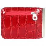 Зажим для купюр Cayman-Z-16 (магнит+карман на молнии)  н/к,  красный скат (74)  212662