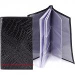 Визитница 3-х рядная на 54 карт,  н/к,  крок;  черн;  127332