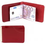 Зажим для купюр Premier-Z-2 (карман д/мелочи на кноп)  натуральная кожа красный гладкий (135)  157777