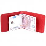 Зажим для купюр Premier-Z-2 (карман д/мелочи на кноп)  натуральная кожа красный гладкий (135)  157777