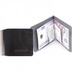 Зажим для купюр Premier-Z-1  (зажим-скрепка)  натуральная кожа черн.гладкий (89)  104202