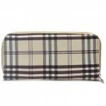 Кошелек женский искусственная кожа 007К,  на 1 молнию,  3отд,  4 карм,   (клетка)  св.бежевый 216376