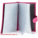 Визитница Cayman-113Л натуральная кожа 72 виз  (настольная)  фуксия флотер (115)  140230