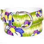 Ремень 40 мм BLACK TORTOISE взрослый 16100011,  с рисунком,  гладкий,  мягкий,  фиол/зелен 171181