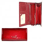 Кошелек женский натуральная кожа Baliya-B 3614-1,   защелка внутри,  7отд,  9карм,  змея лак,  красный 179857