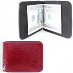 Зажим для купюр Cayman-Z-15  (магнит+внеш карман)  натуральная кожа бордо кайман (68)  212660