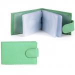 Кредитница Cayman-1170Л  (с хляст,  18 листов,  2внут карм)  натуральная кожа зеленый яркий флотер (125)  152271