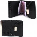 Зажим для купюр Croco-зк-300 (карм на мелочи,  2 кнопки)  натуральная кожа черный змея (201)  205852