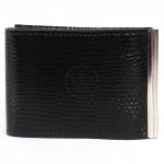 Зажим для купюр Croco-зк-300 (карм на мелочи,  2 кнопки)  натуральная кожа черный змея (201)  205852