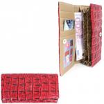 Кошелек женский искусственная кожа 005,  защелка снаружи,  3отд,  6 карм,  крок.,  бордовый 197255