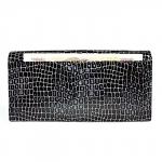 Кошелек женский натуральная кожа Baliya-B 3614-2,   защелка внутри,  7отд,  9карм,  змея лак,  черный 179858