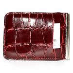 Зажим для купюр Cayman-Z-15  (магнит+внеш карман)  натуральная кожа бордо скат (67)  180435