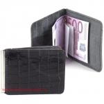 Зажим для купюр Premier-Z-2 (карман д/мелочи на кноп)  натуральная кожа черн.крокодил (101)  104204