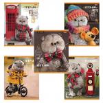 Тетрадь 18л. HATBER клетка, обложка картон, КОТ БАСИК (5 видов в спайке), 18Т5В1