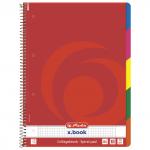 Тетрадь А4 100л. HERLITZ гребень, клетка, обложка картон, 5 разделит, College (цвет ассорти), 296491