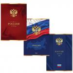 Тетрадь А4 96л. HATBER скоба, клетка, 3D фольга, матовая ламинация, РОССИЯ (3 вида), 96Т4лофВ3