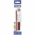 Карандаш чернографитный MILAN HB, б/ласт., полос. корпус, 71230312