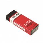 Ластик пластиковый Milan 7020, мягкий, черный, в карт. держателе