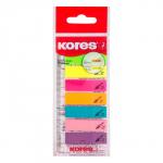 Клейкие закладки пласт. 8 цв.по 15 л.12х45 мм двухцв. на линейке Kores 45121