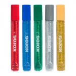 Клей с блестками 5 цветов по 10,5 мл KORES