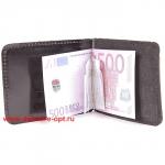 Зажим для купюр Premier-Z-2 (карман д/мелочи на кноп)  натуральная кожа черн.гладкий (89)  105203