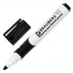 Маркер для доски BRAUBERG SOFT, ЧЕРНЫЙ, резиновая вставка, круглый наконечник 5 мм, 151248