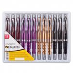 Ручка бизнес-класса шариковая BRAUBERG Bond, корпус ассорти, узел 1мм, линия 0,7мм, синяя, 141427