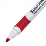 Маркер для доски BRAUBERG SOFT, КРАСНЫЙ, резиновая вставка, круглый наконечник 5 мм, 151250