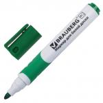 Маркер для доски BRAUBERG SOFT, ЗЕЛЕНЫЙ, резиновая вставка, круглый наконечник 5 мм, 151251