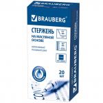 Стержень шариковый масляный BRAUBERG 107мм, с ушками, СИНИЙ, игольч.узел 0,7мм, линия 0,35мм, 170291