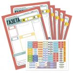 NEW Набор для создания "НАША семейная/школьная ГАЗЕТА" (6 заготовок газеты +79 наклеек)